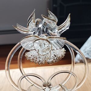 Elegant Crystal Bird Wedding Cake Topper